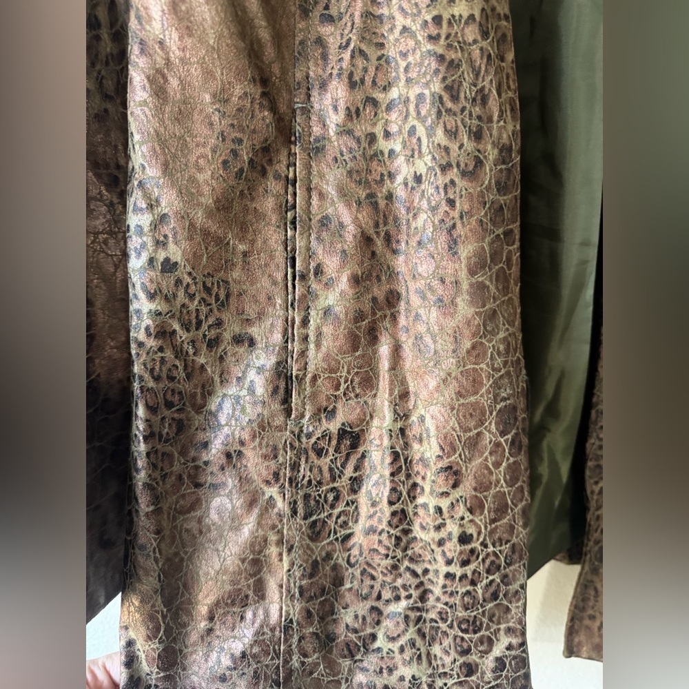 Vintage 90’s Y2K  Birch Hill Brown Animal Print burnout Women's Jacket medium - Picture 4 of 12
